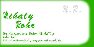 mihaly rohr business card